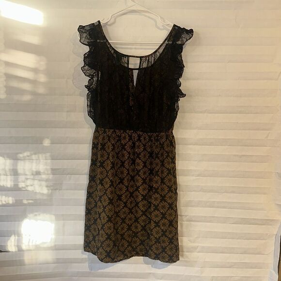 Maple Gold Black 100% Silk Dress Women’s Size Small Sleeveless Casual - Picture 2 of 5